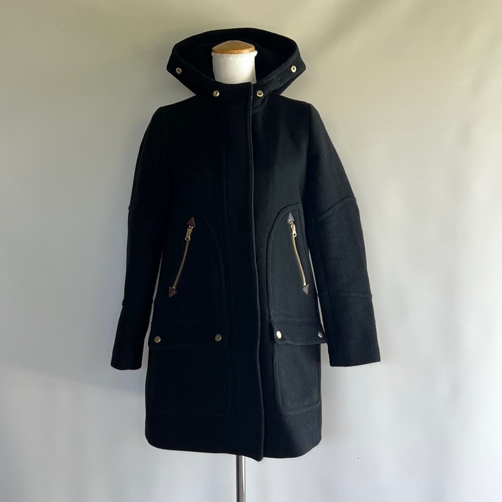 J. Crew Hooded Italian Wool Coat - sz 2